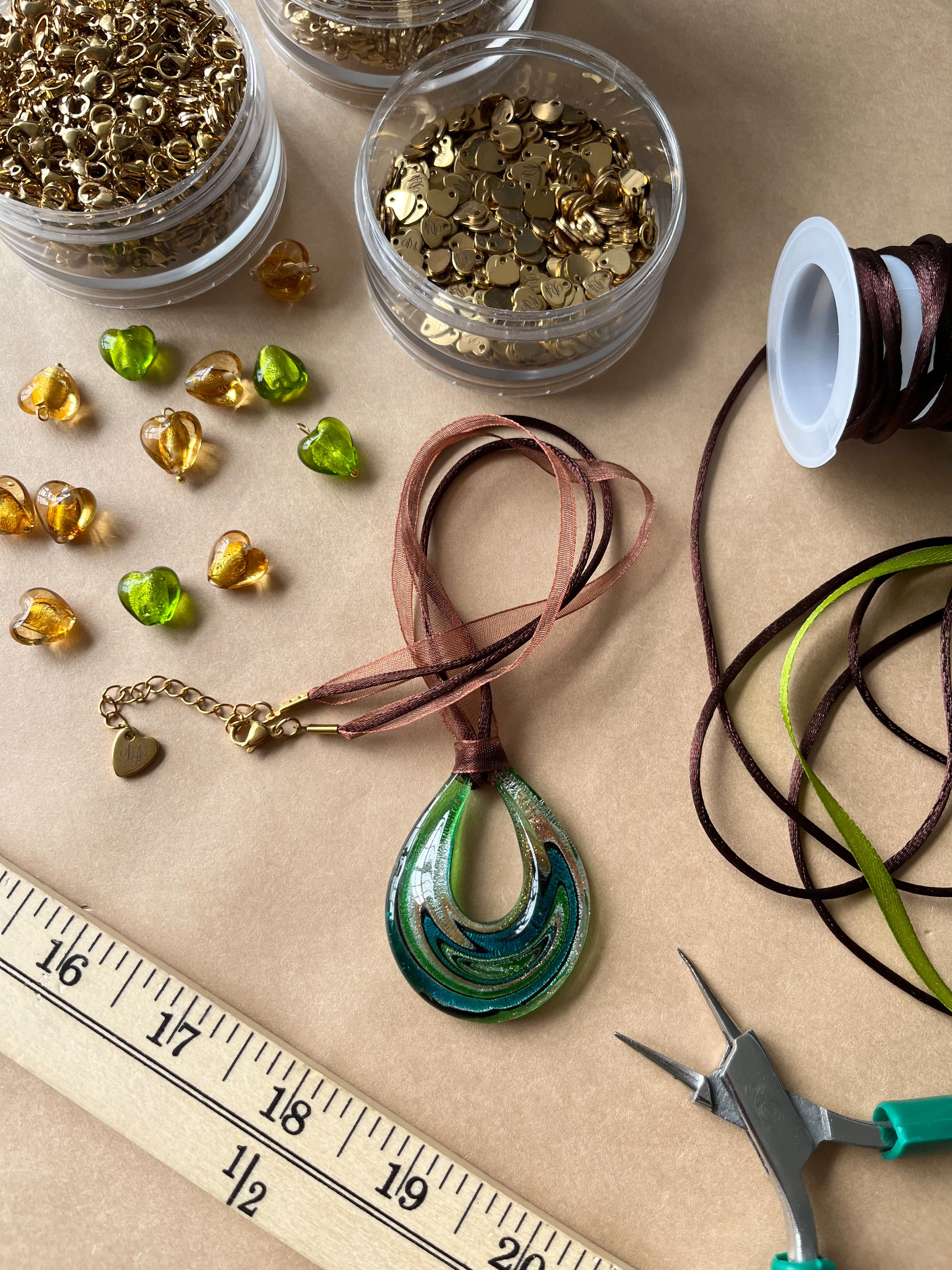 Emerald Glass Necklace