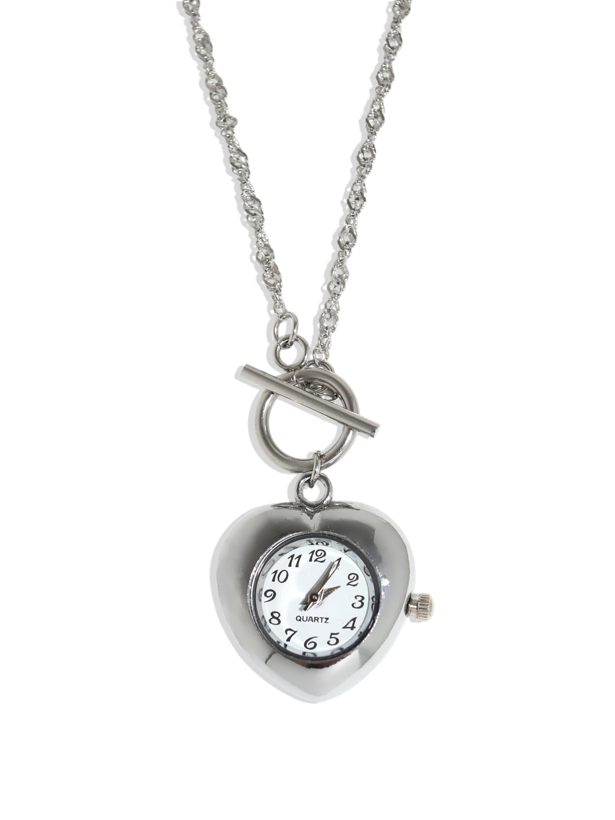 Ancre 17 Vintage Silver Circular Textured Scales Clock Watch Necklace Pendant Vintage Villereuse 17 jewels pendant watch gold tone needs  main image 2
