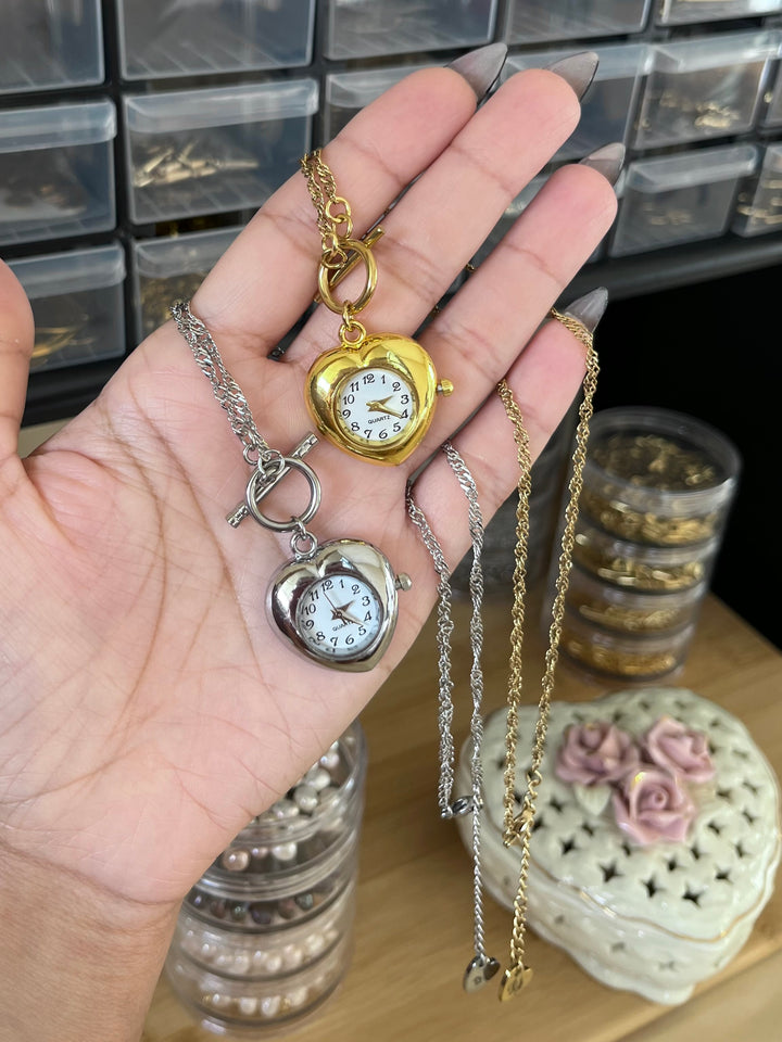 Timeless Love Gold Watch Necklace