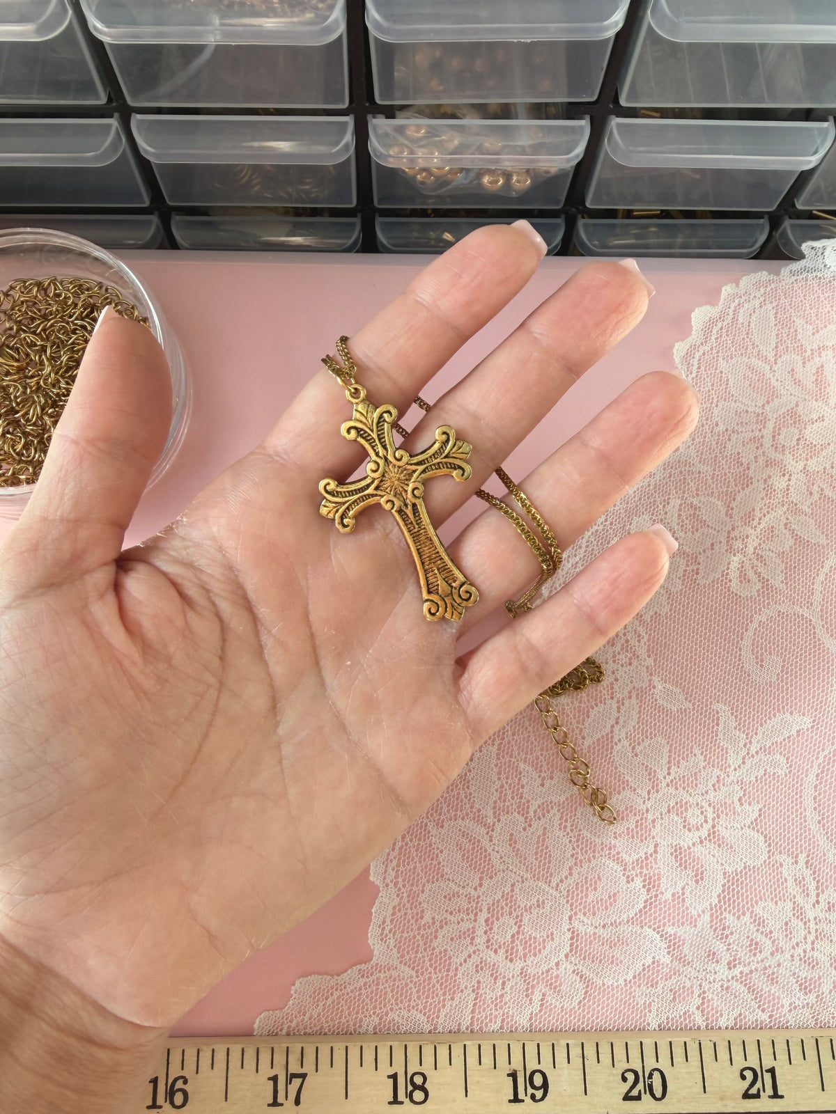 Lacework Cross Necklace