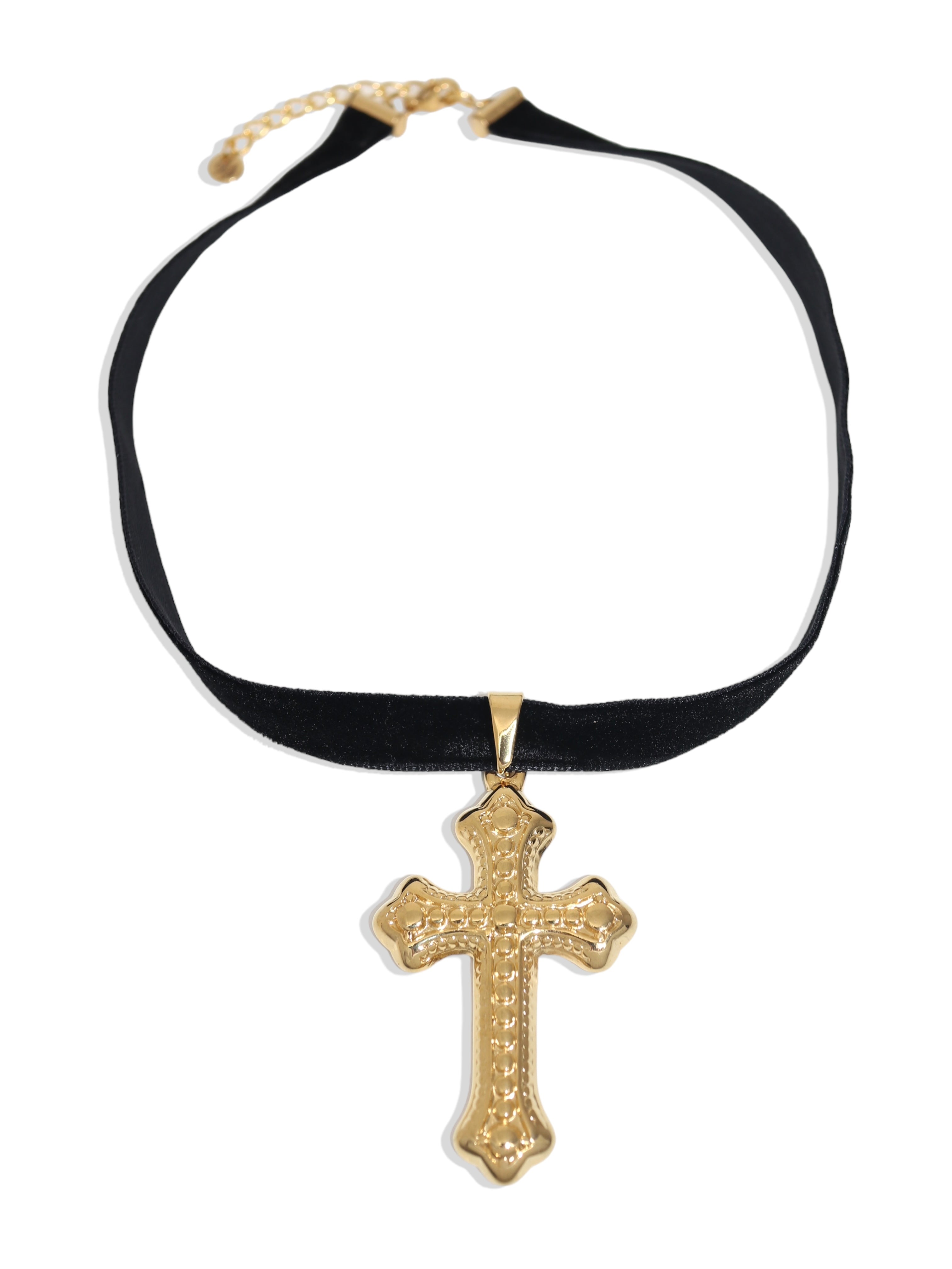 Cross choker necklace fashion gold