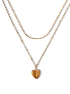 Layered Glass Heart Necklace