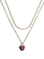 Layered Glass Heart Necklace