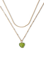 Layered Glass Heart Necklace