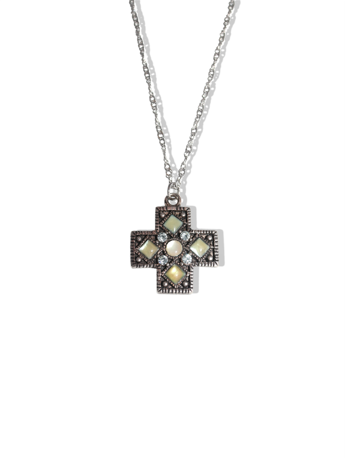 Sage Cross Necklace
