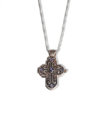 Blue Velvet Cross Necklace