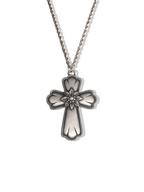 Midnight Bloom Cross Necklace